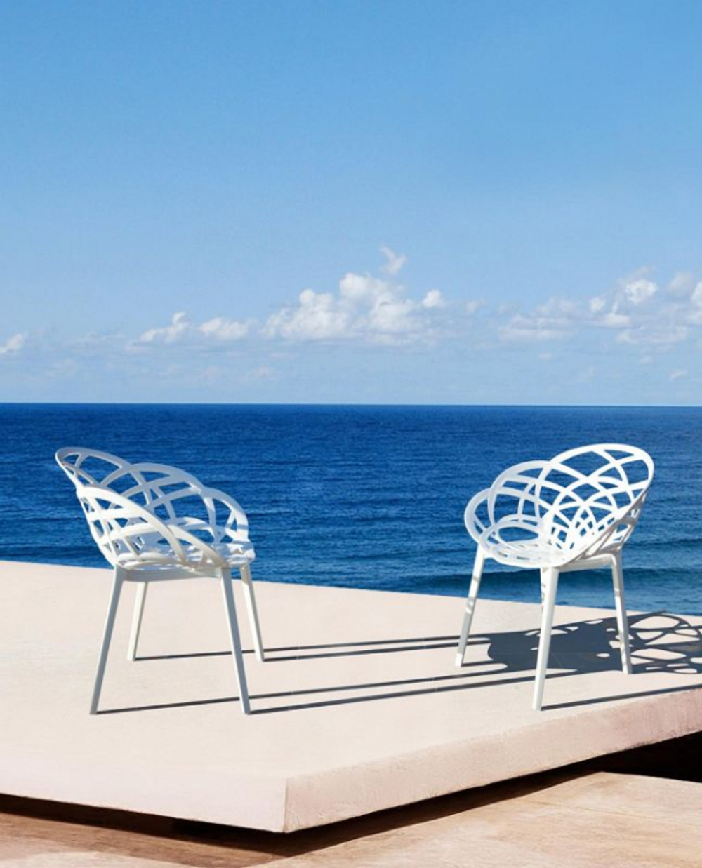 Кресло пластиковое Papatya Flora, белый матовый