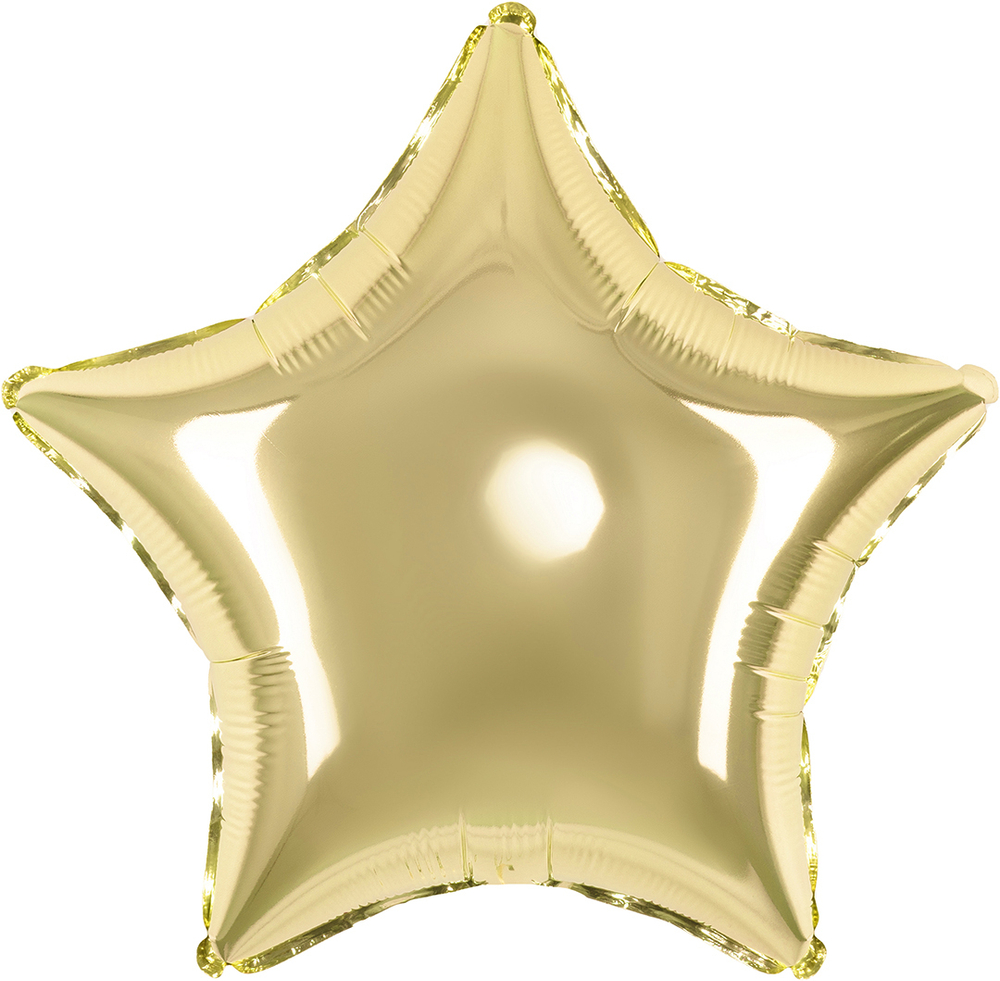 Шар (18''/46 см) Звезда, Светлое золото, 1 шт. Л047