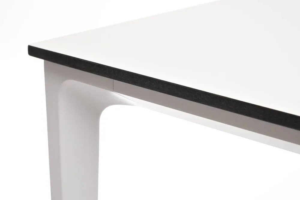 "Малага" обеденный стол из HPL 90х90см, цвет молочный, каркас белый