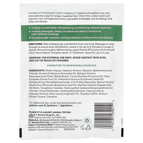 Palmer's, Rosemary Mint Formula™, с витамином Е, для укрепления, 60 г (2,1 унции)