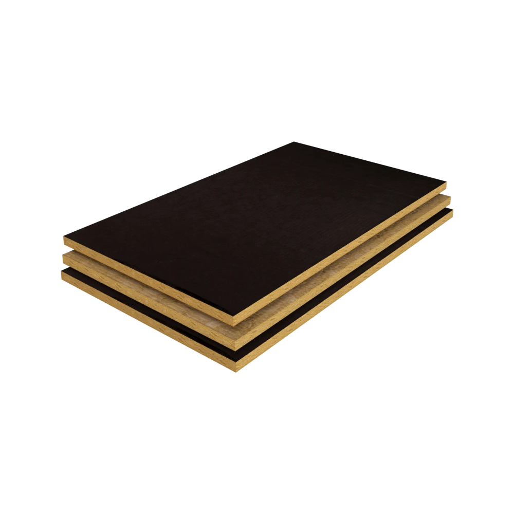 Плита из минеральной ваты шумопоглощающая с односторонним или двухсторонним (BF) покрытием стеклохолстом ИНДАСТРИАЛ БАТТС 80, РОКВУЛ