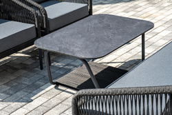 "Канны" лаунж-зона 5-местная плетеная из роупа (веревки), цвет темно-серый