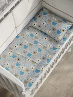 Наволочка комплект 2шт бязь Сказка "Мишки пэчворк" 40x60 см на молнии