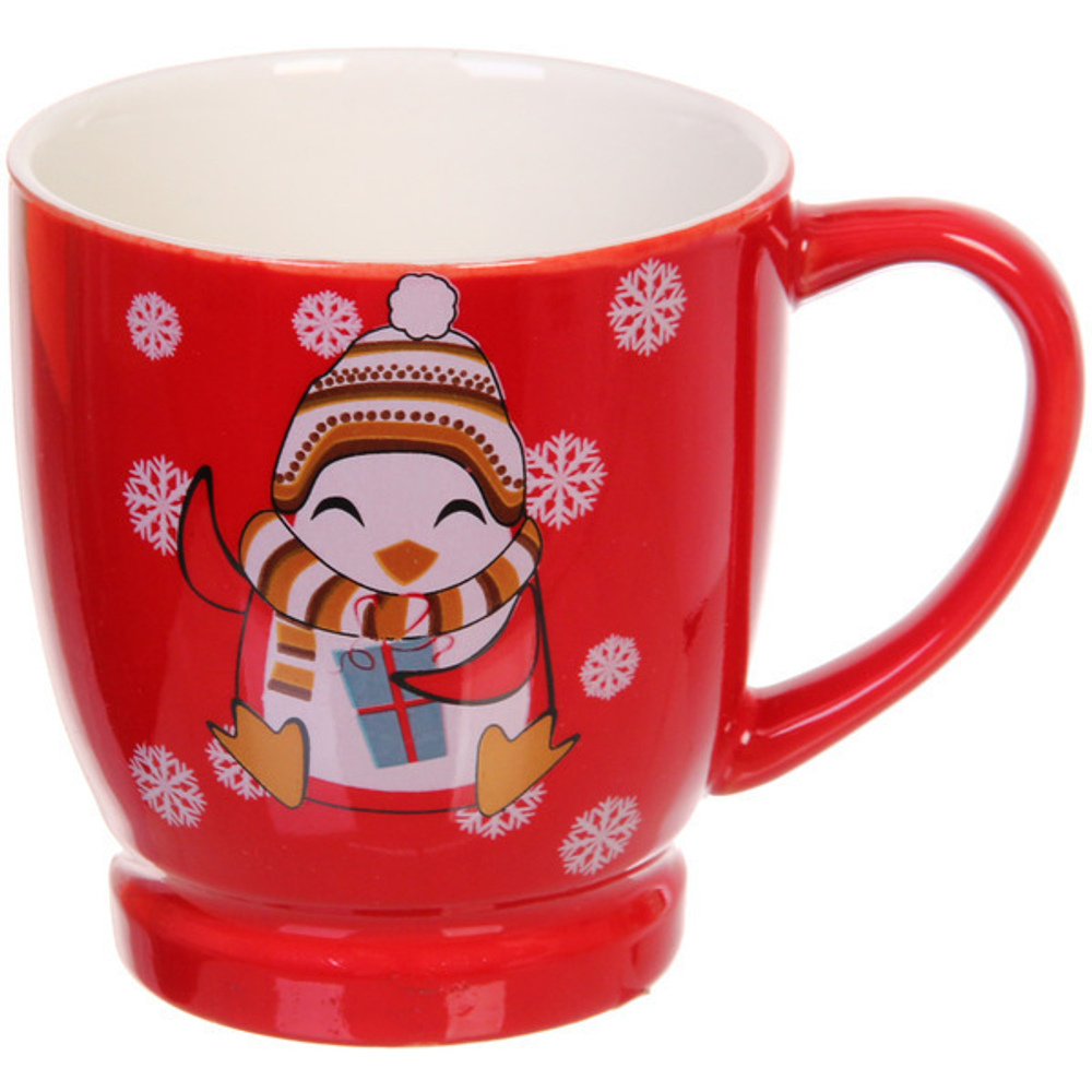 Кружка керамическая 210мл «Новогодние символы», красная