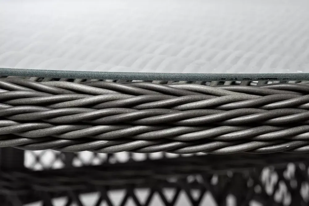 "Дольче" обеденная группа из искусственного ротанга, цвет графит