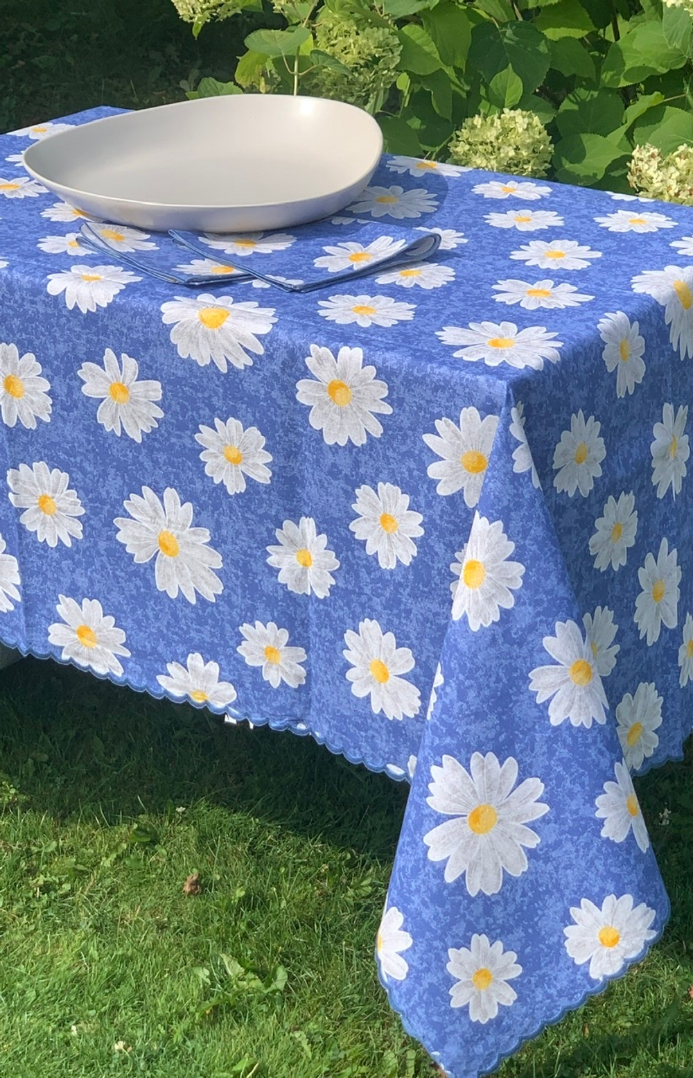 Скатерть 140x240 и 8 салфеток Confestyl Camomilla синие