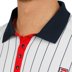 Мужское теннисное поло Fila Stripes Polo Men - White, Dark Blue