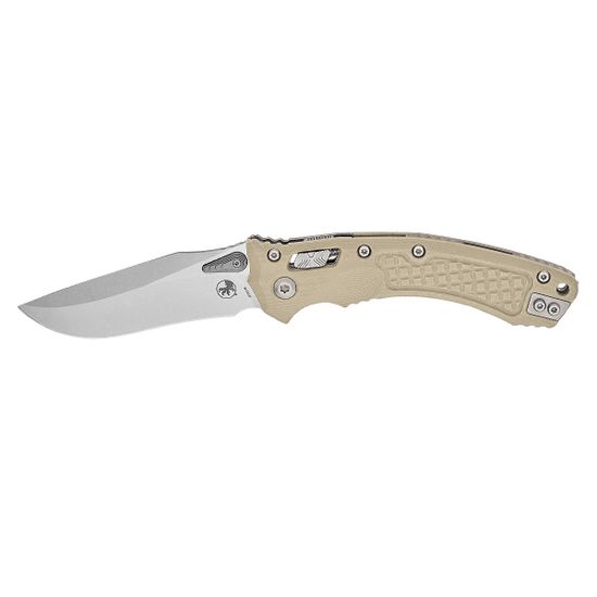 Нож Microtech 137RL-10FRGTTA Amphibian Ram-Lok S/E - нож складной, рук-ть бежев. G10/Frag, стоунвош клинок
