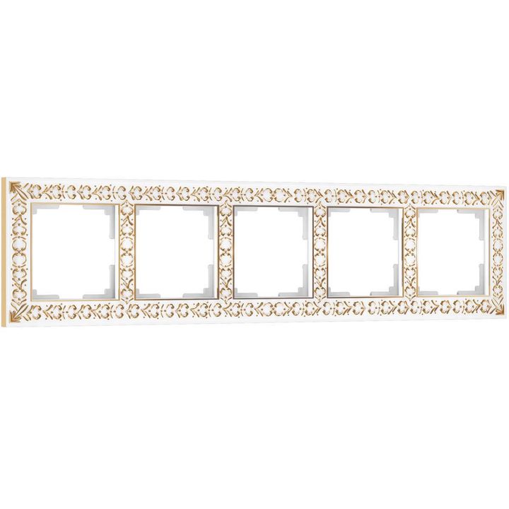 Рамка Werkel Antik на 5 постов белое золото W0051523 4690389158292