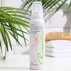Мусс для волос "Романтика" очень сильн. фикс. с раст.экстрактами, белый, 145 мл
