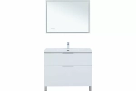 Тумба с раковиной Aquanet Алвита new 100 344135+330426 белая матовая