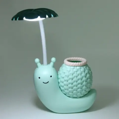 Настольная лампа «Sweet - Улитка» 30*12*7 см LED с подстаканником, USB 0.6-3W, Зеленый