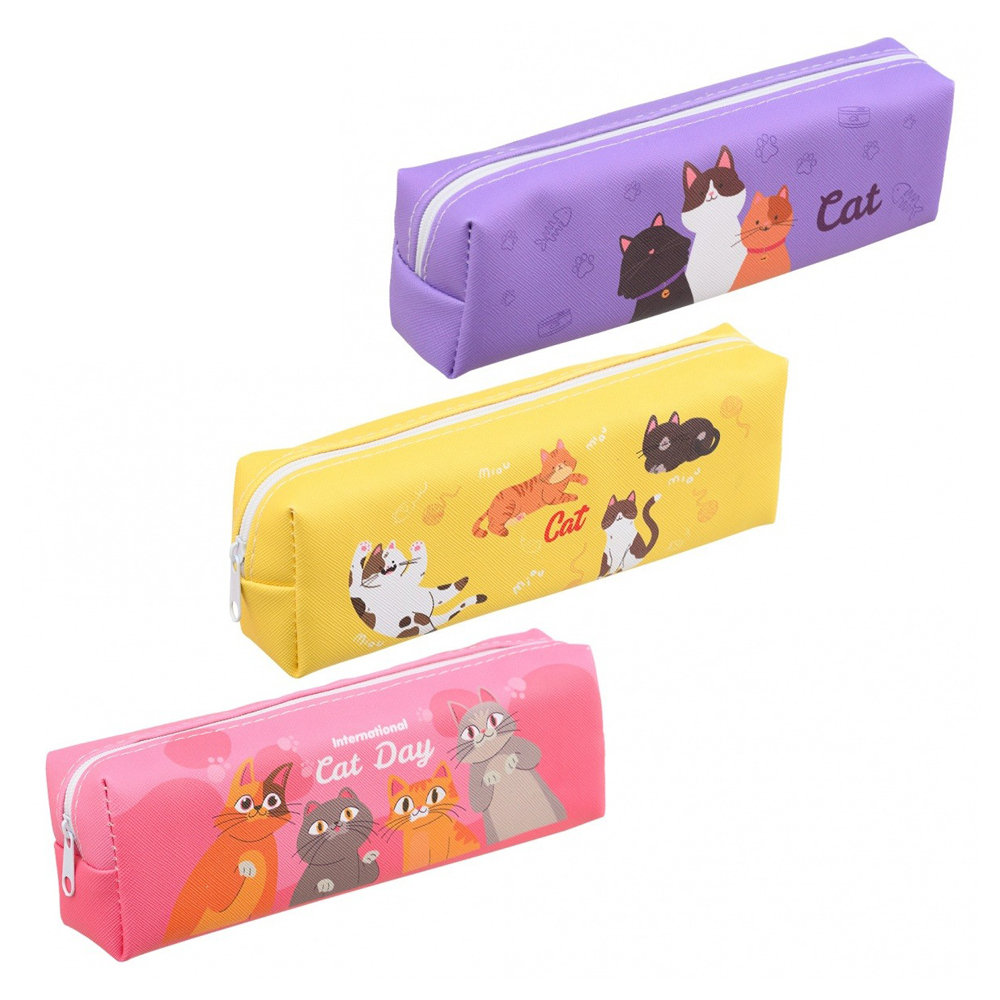 Пенал-косметичка Basir без наполнения, 19*6*4 см, серия "Кошки", ассорти
