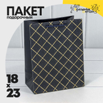 Пакет подарочный 18х23х10см Фигуры и узоры "Ромб" (Синий)