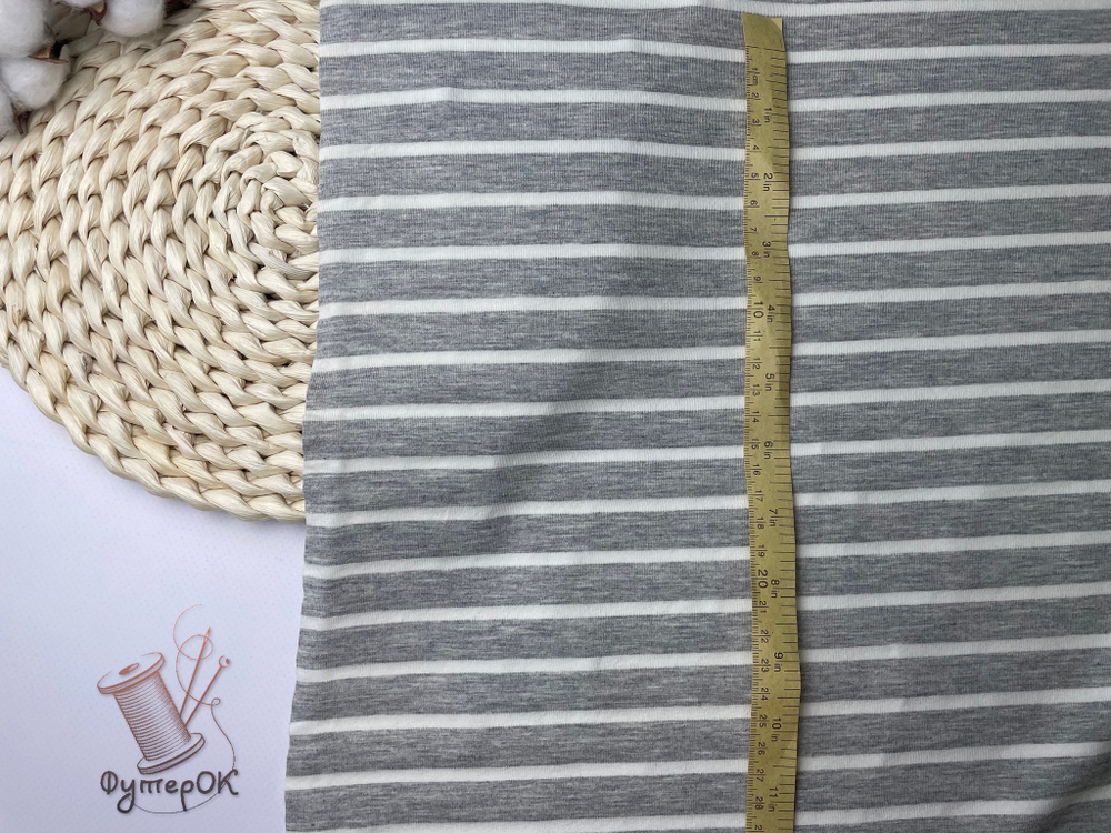 Кулирка с лайкрой ПОЛОСКА НА МЕЛАНЖЕ