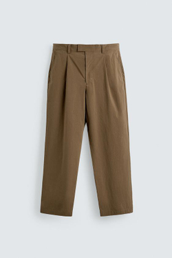 ZARA ТЕХНИЧЕСКИЕ БРЮКИ WIDE FIT, СВЕТЛЫЙ ЖЕЛТО-КОРИЧНЕВЫЙ