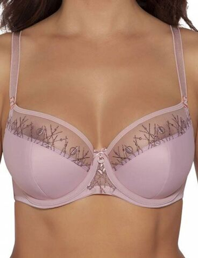 Бюстгальтер на косточках с вышивкой люрексом (Размер: 80D) (Цвет: розовый)