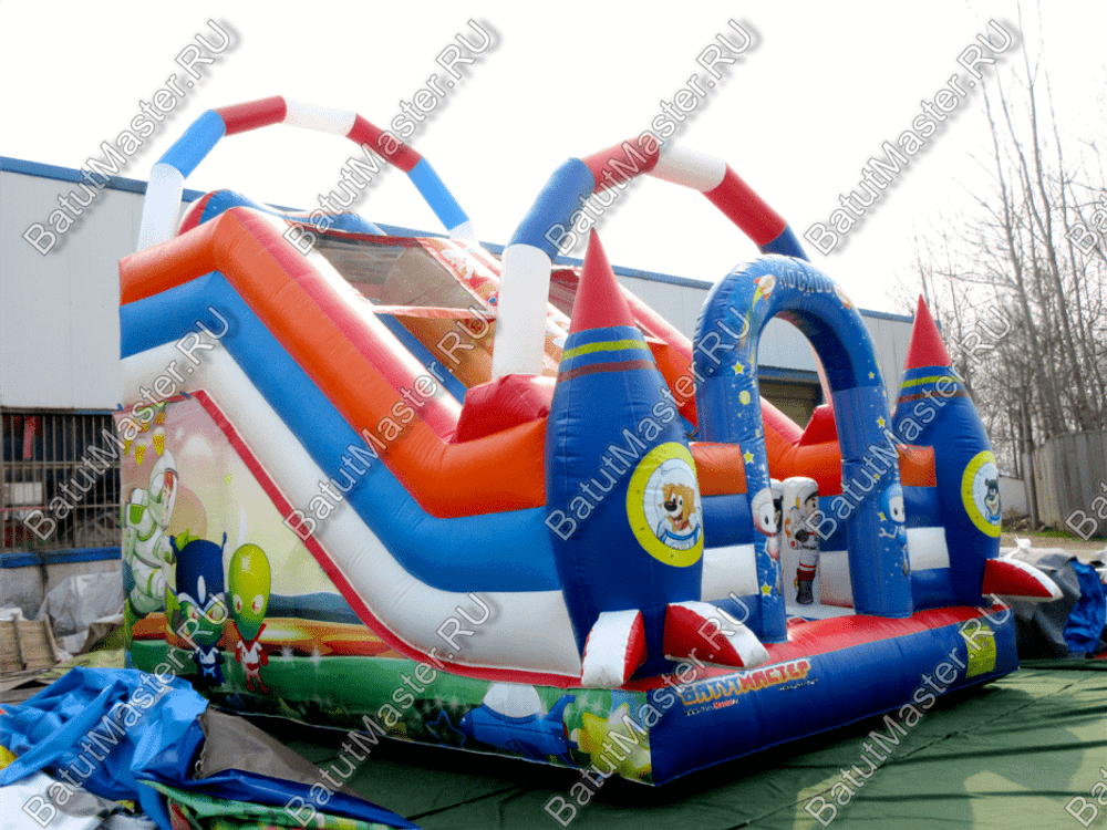 Коммерческий надувной батут "Новая ракета" 6*4.5*6 м