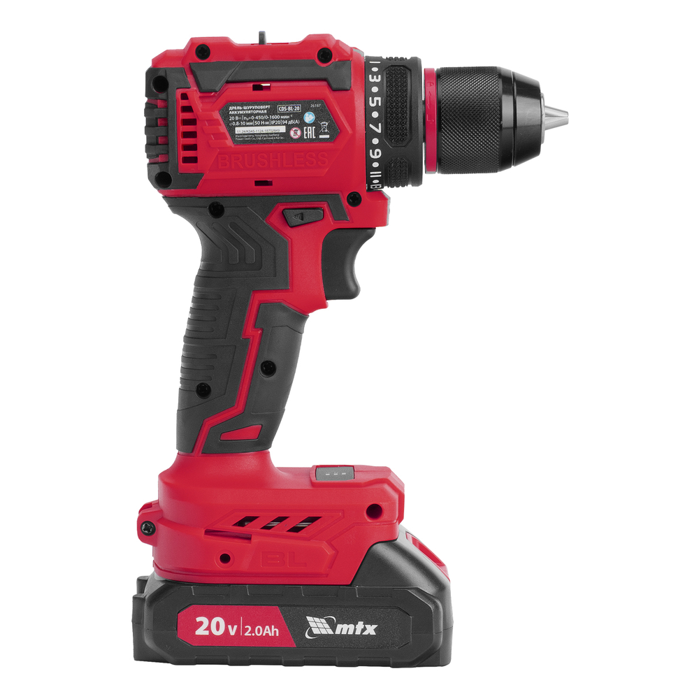 Дрель-шуруповерт аккумуляторная бесщет. CDS-BL-20, Li-Ion, 20 В// MTX