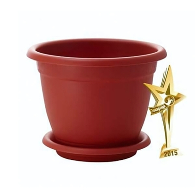 Горшок для цветов Борнео D 240 mm, 4,4л с подставкой №5 терракотовый (пластиковый)