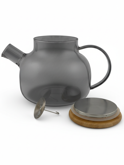 Стеклянный заварочный чайник 1000 мл. Kamille KM 9029 с бамбуковой крышкой