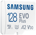 Карта памяти Samsung EVO Plus microSDXC 128 ГБ Class 10, V30, A2, UHS-I U3, R 130 МБ/с, адаптер на SD