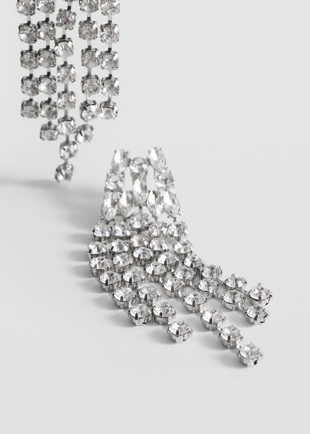 Серьги-каскад с ограненными кристаллами