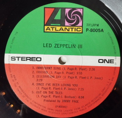 Винтажная виниловая пластинка LP Led Zeppelin III (Japan 1971) (No Obi) P-8005A