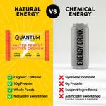 Quantum Energy Square, протеиновый батончик с кофеином, хрустящая соленая арахисовая паста, 8 батончиков по 48 г (1,69 унции)