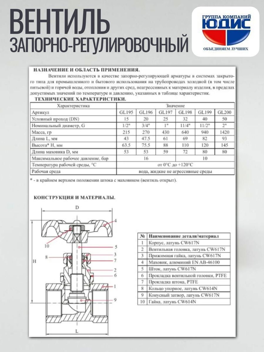 Вентиль запорно-рег. 1"1/2  ViEiR (24/3шт)