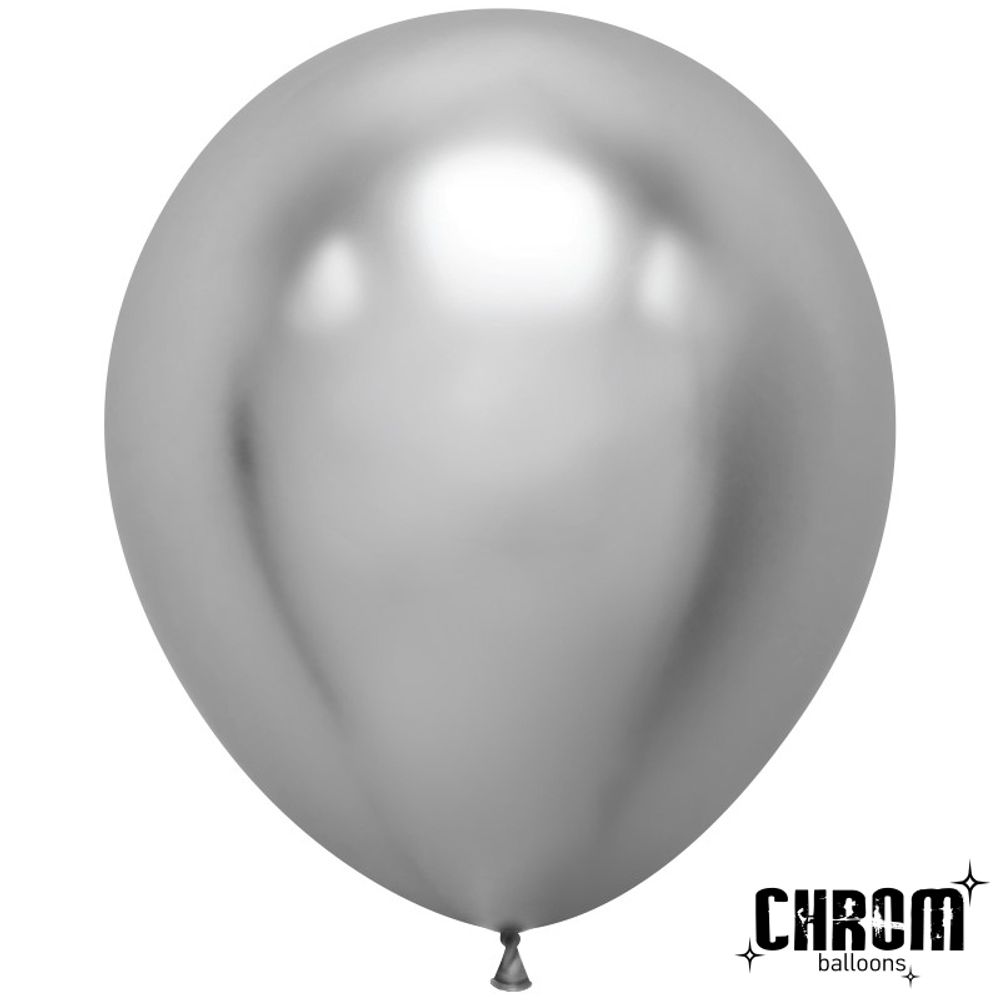 Шар (18&#39;&#39;/46 см) Серебро, хром, 10 шт.
