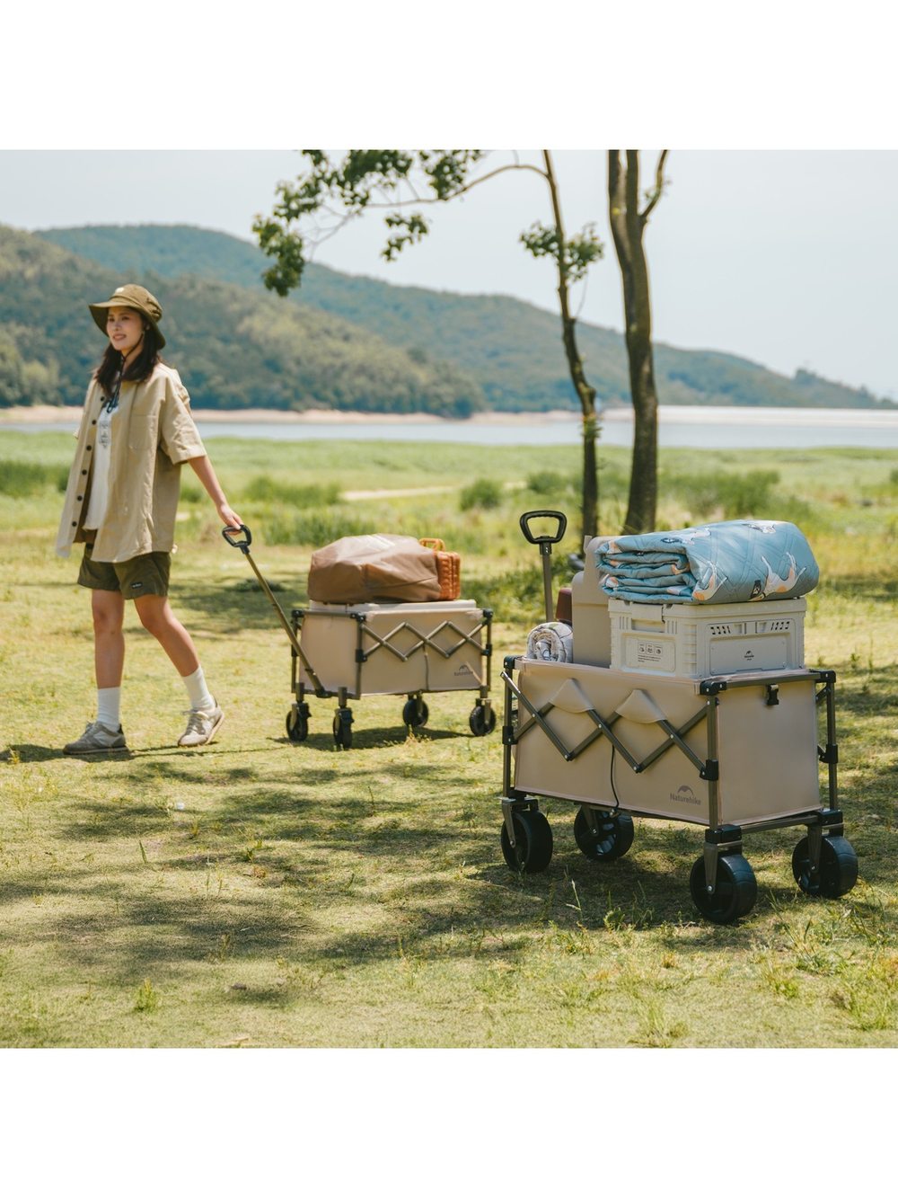 Тележка туристическая Naturehike Light 72х43х92,5 см, 50 л, коричневая