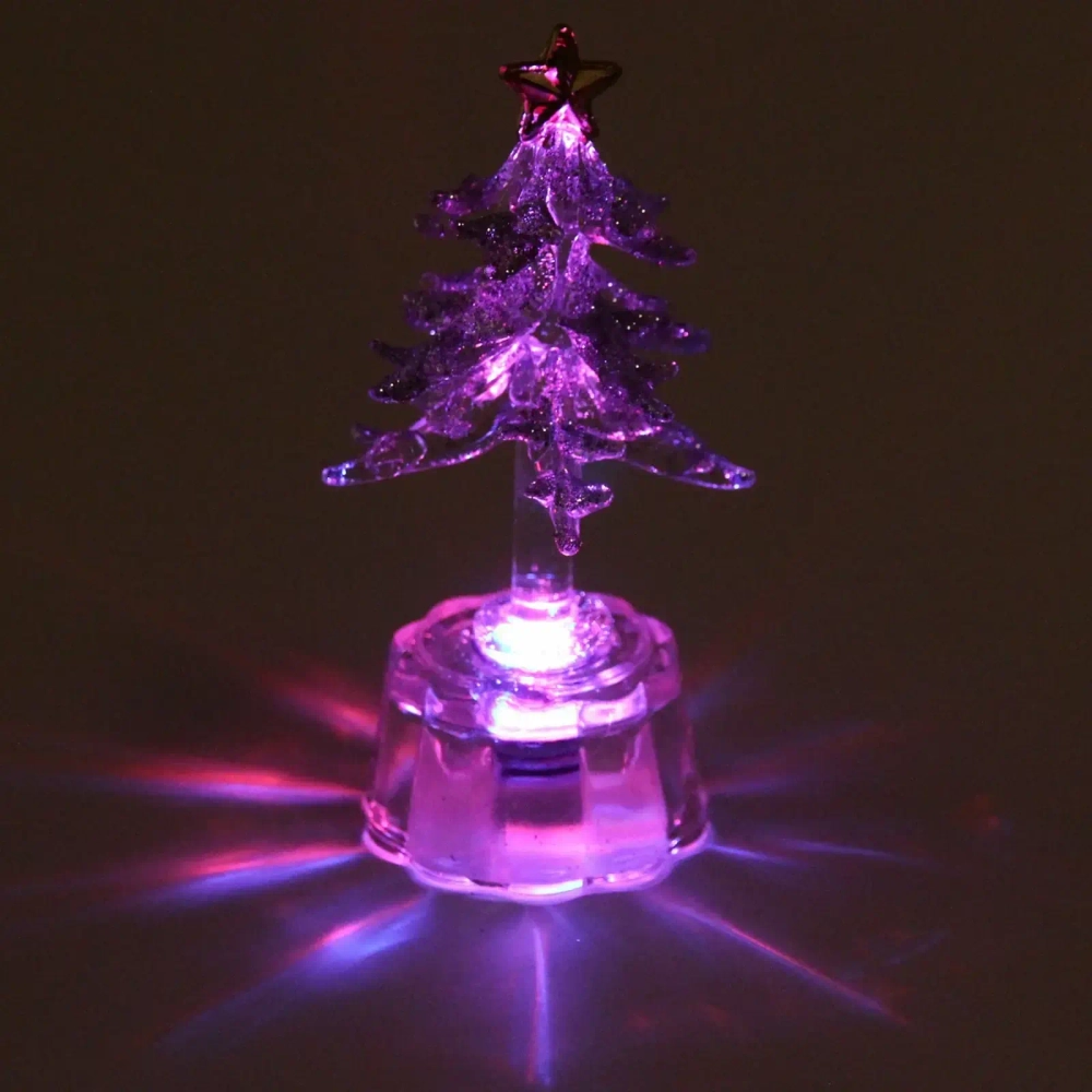 Фигурка с подсветкой «Ёлочка блестящая» 9,5 см, серебро