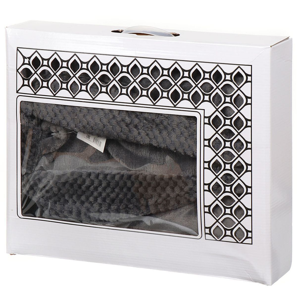 Халат унисекс, махр, 100%пэ, сер, универсальный, T2021-4