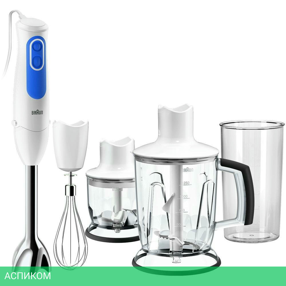 Блендер Braun MultiQuick 3 MQ3045WH APERITIVE белый/синий (0X22111191)