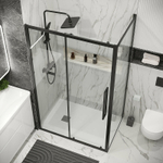 Душевая стенка Grossman Cosmo 80 200.K33.02.80.21.00 профиль Черный матовый стекло прозрачное