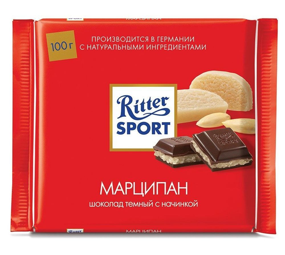Шоколад Ritter Sport горький, марципан, 100 гр