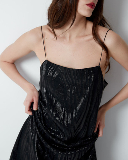 Платье-комбинация из шелка и вискозы Стелла Маккартни черный