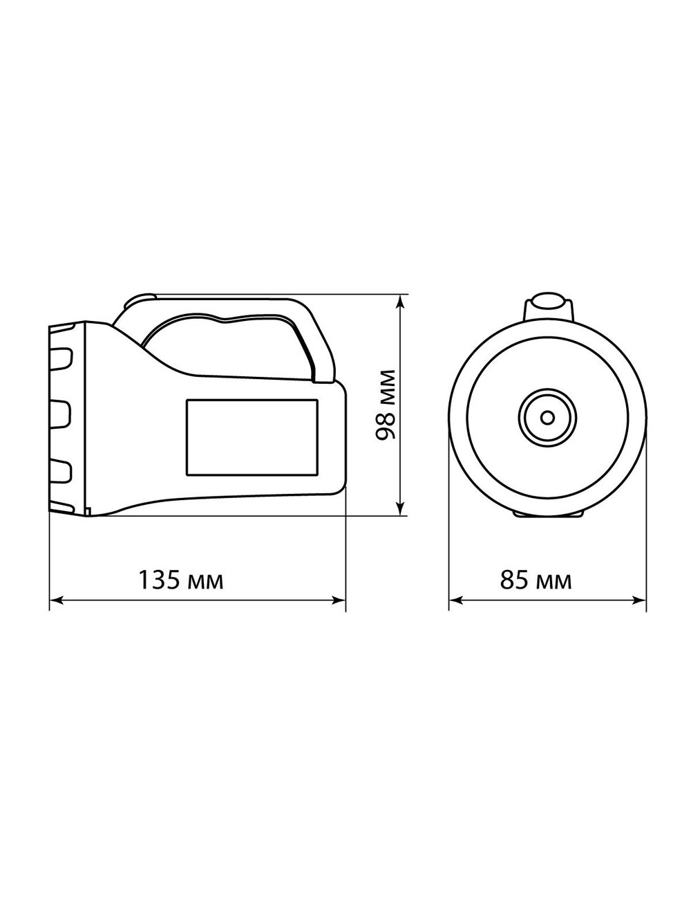 Фонарь светодиодный "Прожектор 5", 3 Вт LED+12 SMD, бат. 3*АА, TDM SQ0350-0068