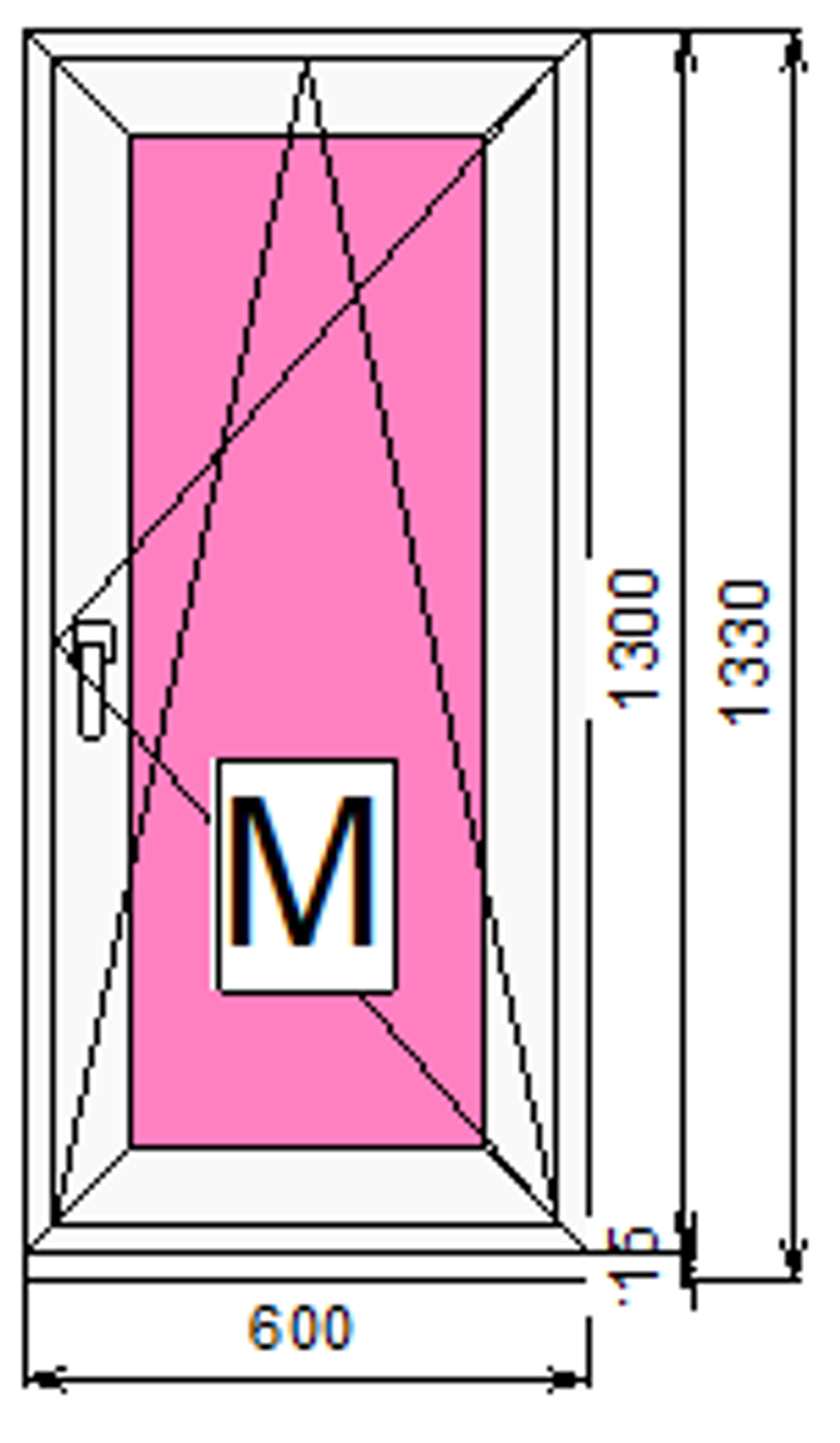 Пластиковое окно 1300 х 600 ТермА Эко + Москитная сетка