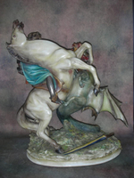 Статуэтка. Фарфор. Святой Георгий. Capodimonte. Италия
