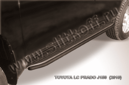 Пороги стальные Toyota Land Cruiser Prado J150 (2009-2013) d42 труба (черные)