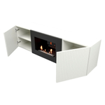 Каминокомплект: Тумба с биокамином Firelight BFP/P-1400L белая+набор керамических дров сосна