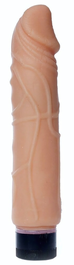 Телесный вибратор-реалистик Real Skin - 22 см. (Цвет: телесный)