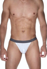 Стильные мужские трусы-тонги на широкой резинке (Размер: S-M) (Цвет: белый)