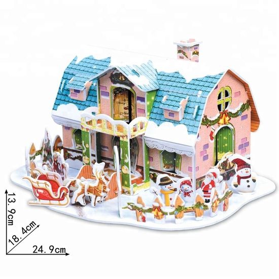 Новогодний 3D пазл "Дед мороз с оленями", 33 детали