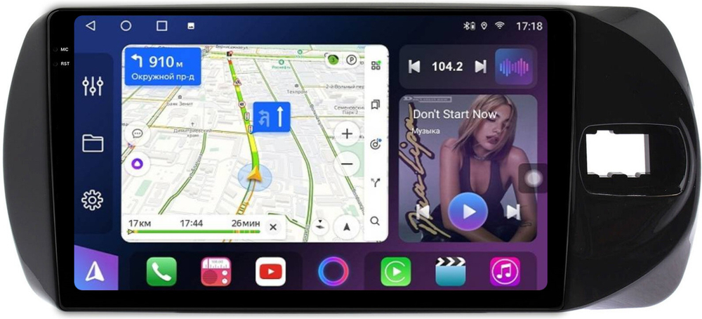 Магнитола для Toyota Vitz 3 2014-2019 - FarCar BM9-2K-9540 монитор 9.5" 2K QLED на Android 14, TS10, 4+32Гб, CarPlay, 4G SIM-слот