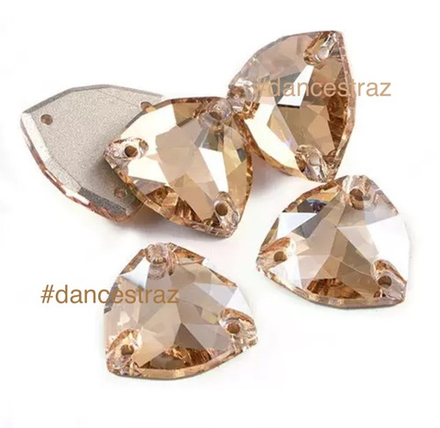 Стразы пришивные, Fat Triangle, Golden Shadow, 001GS, 16mm, (18 ea/pkg), 5A+best, (F2)