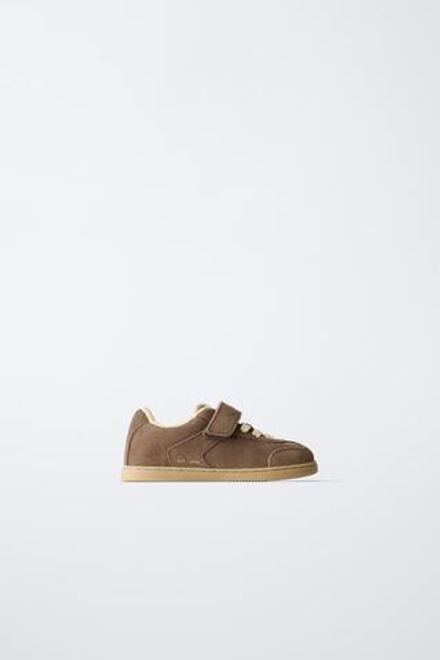 ZARA КОЖАНЫЕ КРОССОВКИ BAREFOOT, ШОКОЛАДНЫЙ