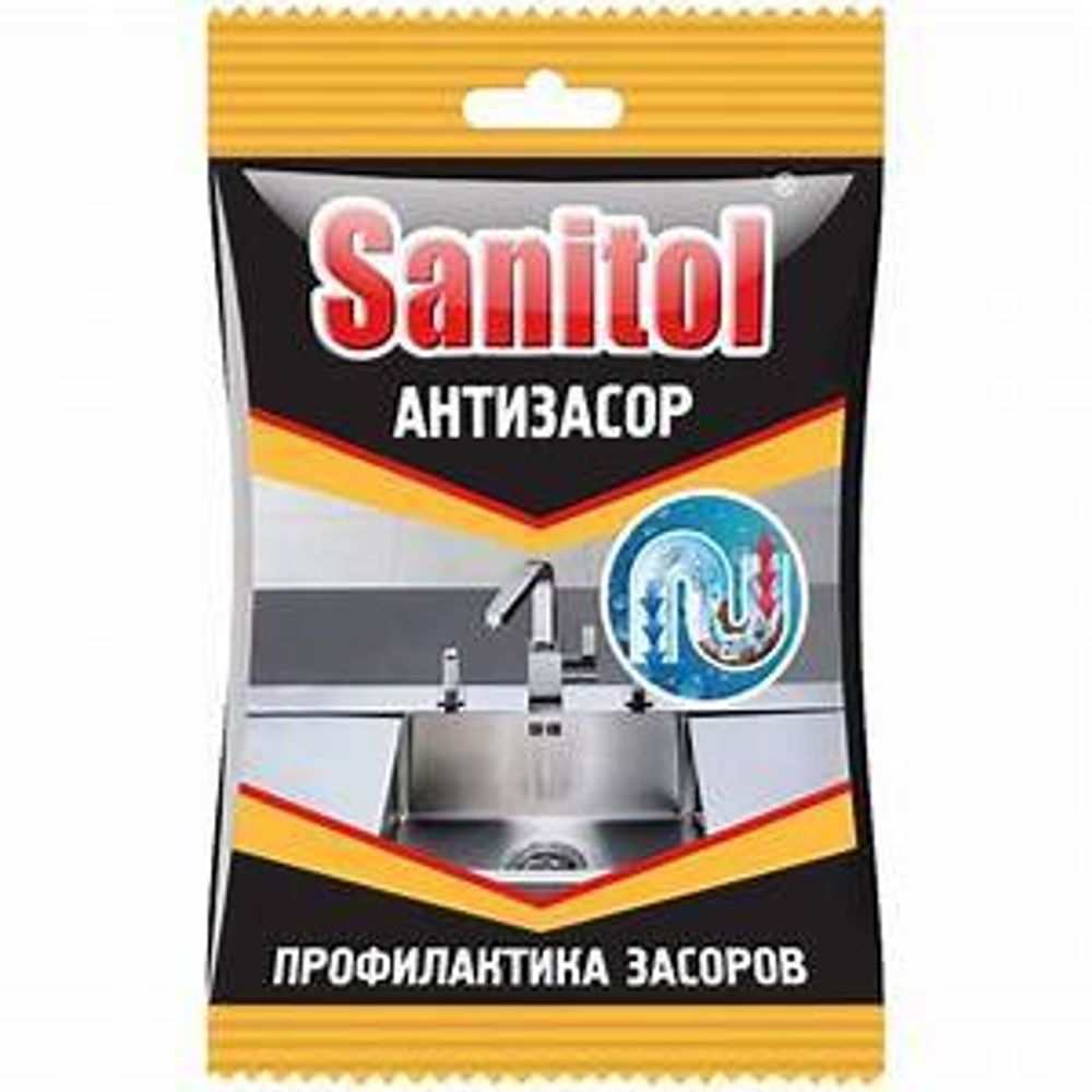 Средство для чистки труб Антизасор 90г SANITOL, ЧС-152